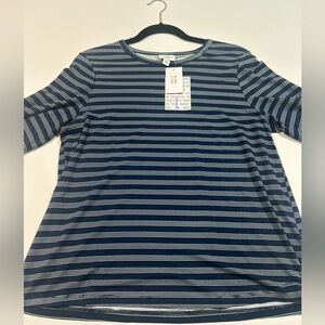 NWT Lularoe Large Striped Navy Blue Women's Top
